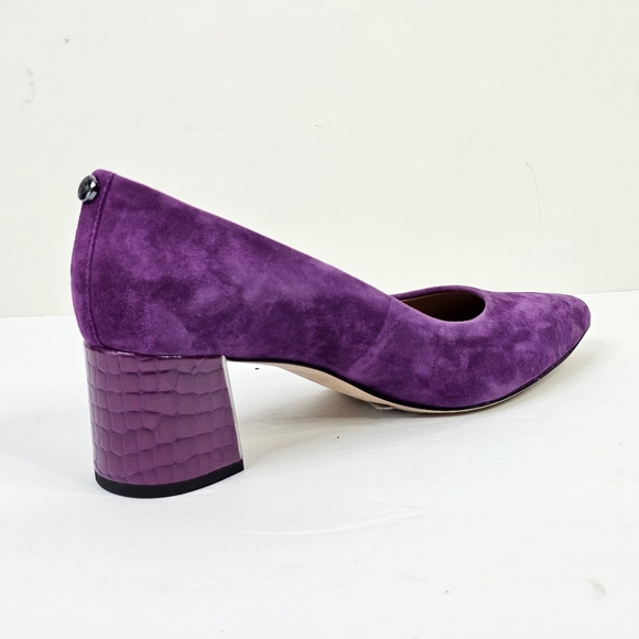 Donald Pliner Purple Suzette Suede Pointed Toe Heels - Picture 2 of 8